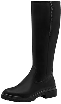 Tamaris Botas de Caña Larga para Mujer, Veganas, Negro, 37 EU