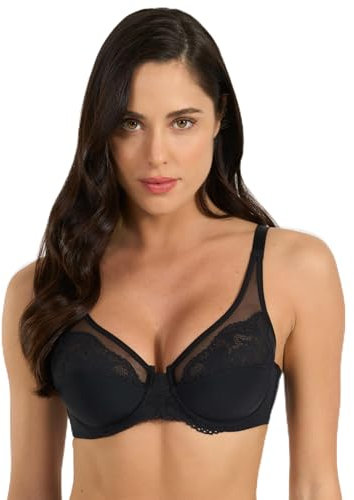Spiman Reggiseno con Ferretto in Microfibra e Pizzo (IT, Taglia della Coppa & Taglia della Fascia, C, 7, Nero)