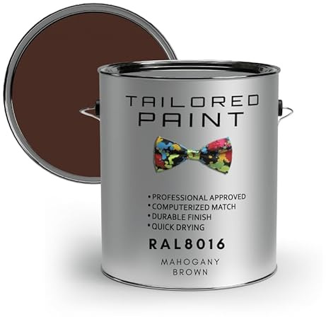 Tailored Paint uPVC Window & Door 1K Paint Brush or Spray On - Satin Finish - RAL8016, Mahogany Brown - 500ml Tin