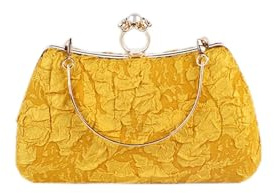 CORIOS Bolsa de Noche para Mujer Bolso de Fiesta Perlas Clutch Bolso de Boda Bolso de Hombro con Cadena Desmontable Bolsos de Embrague Pequeña Elegante Bolsos Bandolera para Fiesta Banquete Amarillo