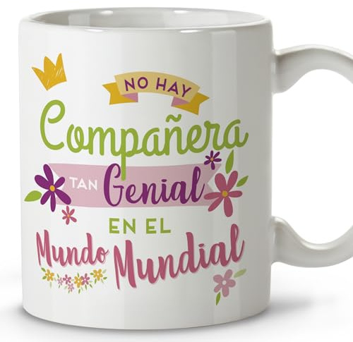Regalos para compañeros de trabajo. Tazas originales para regalar. Regalo compañera trabajo. Regalos Despedida. Detalles Compañeros de Trabajo. Aptas para Lavavajillas. Taza Compañera Cerámica 330 ml