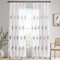MIULEE Cortinas Blancas con Bordado de Hojas Gris, Semitransparentes y Transpirables, Aptas para Rieles y Varillas, Juego de 2 Piezas, 140x225cm, Sala y Dormitorio
