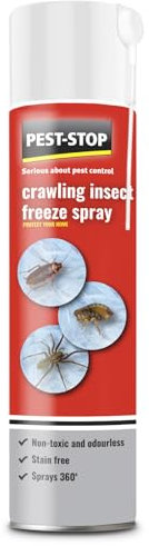 Pest-Stop Crawling Insect Freeze Spray – Instant Cold Action Bug Spray for Ants, Spiders, Silverfish, Cockroaches & Bed Bugs – Insecticide-Free – Safe for Indoor Use – 300ml