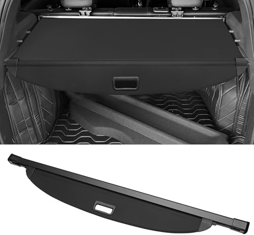 Motoforti Copertura Bagagliaio Retrattile per Kia Sorento 2019-2024 a 5 Posti Copertura Bagagliaio Posteriore Mensola Bagagliaio a Rete di Sicurezza per Bagagli, in Tela, Nero Lucido