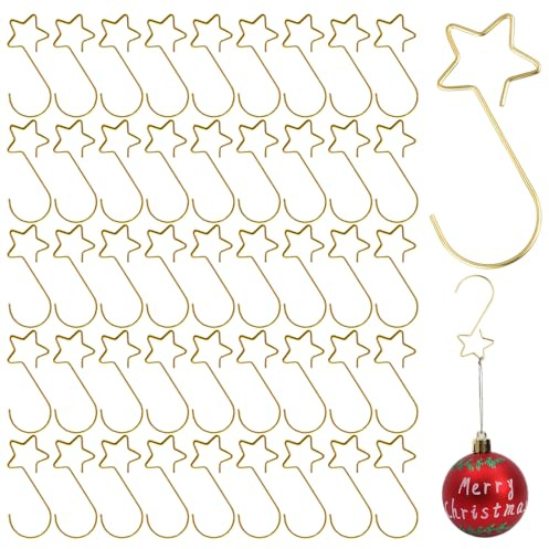 ZDQC 60 Stück Weihnachten Haken - S-Förmiger Haken Für Weihnachtsschmuck, Weihnachtsbaum, Socken, Mini Weihnachtsdekorationen Und Weihnachtskugeln (Golden)