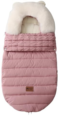 KOOMUAO Babyfußsack Baby,Winter Fußsack für Kinderwagen,Babyschale mit Reißverschluss,Winterfußsack Wetterfest,Wasserdicht und Maschinenwaschbar,passend für alle Kinderwagen (Rosa)