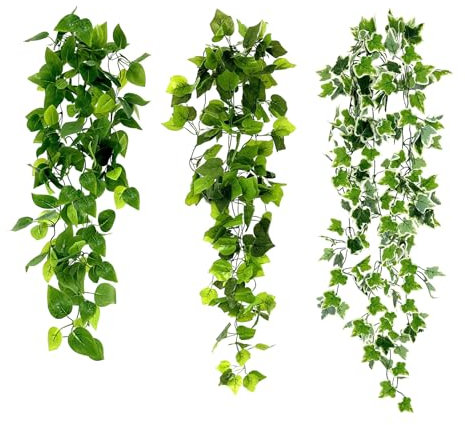 chiying 3-teiliges Set kunstpflanze Home Dekoration Künstliche Pflanzen kunstpflanze hängend kunstpflanzen für den Außenbereich geeignet künstliche hängepflanzen