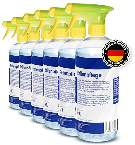 Mr. Perfect® 6x1L Reifenglanz - Auto Kunststoffpflege & Gummipflege für Außen - Schwarz - Reifenpflege für Reifenglanz - Autoreifen Pflege und Reifen Reiniger - Reifenschwarz Auto