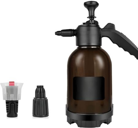 Auto Schiuma Pompa Spruzzatore, Pompa per Schiuma da 2L, Nebulizzatore D'acqua Portatile Pressurizzato con Ugello Regolabile per la Pulizia di Casa, Giardino e Auto (Nero)
