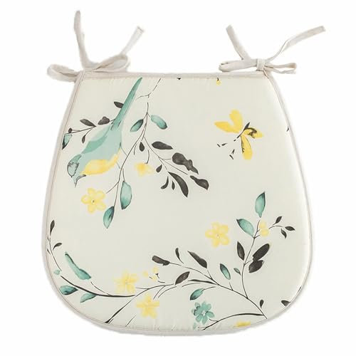 CEHJZQRPL Esszimmerstuhlkissen in U-Form, Stuhlpolster und Kissen for Esszimmerstühle, rutschfest, Sitzkissen for Holzstühle mit Bändern, karierte Anti-Verformungs-Sitzpolster, 1 Packung(White,4 Pack)