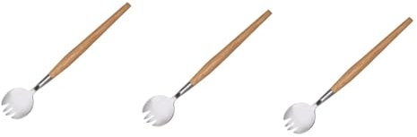 Cabilock 3pcs Multifunctional Tableware Forks Handle Forks Salad Serving Utensils for Home Outdoor and Restaurant Use