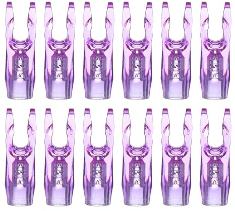 PATIKIL Encoches de Flèche de Tir à l'arc 3,2 mm Id, 12 Pcs Encoches en Plastique à Coller sur l'arbre de Flèche Accessoire de Queue de Flèche de Remplacement, Violet