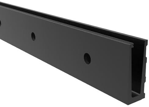 Sellon24® Perfil de barandilla de cristal en U negro, para montaje en pared, riel de aluminio, para balcón, terraza, anclaje lateral, color negro, 12-21,52 mm (perfil en U negro - 125 cm)