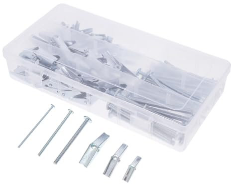 VILLFUL 48stücke Teilig Kippbolzen Und Flügelmutter-kit Für Trockenbau Robuste Hohlwandanker Kohlenstoffstahl Einfache Montage Mit Dübeln Für Hohlziegel Und Andere Materialien