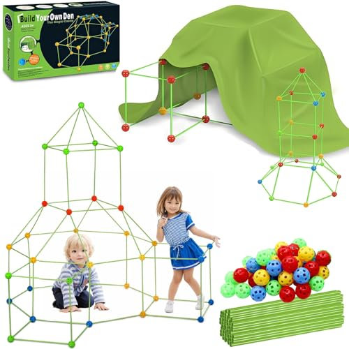 122 Pezzi Kit Costruzioni Fortezza Per Bambini, Kids Fort Building Kit Con Tenda, Di Forti Tunnel Tenda Da Gioco, Creative Forts Giocattolo Per 5 6 7 8 9+ Anni Ragazzi Ragazze