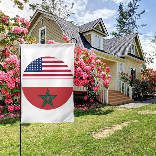 Drapeau marocain amical des États-Unis, double face, 28 x 40 pouces, décoration extérieure pour jardin