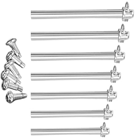 Kit di Rivetti per Ventaglio Pieghevole, 7 Set in Ferro Argento | Accessori di Ricambio Struttura Semplice, per Abiti e Ventagli, Facili da Installare e Rimuovere