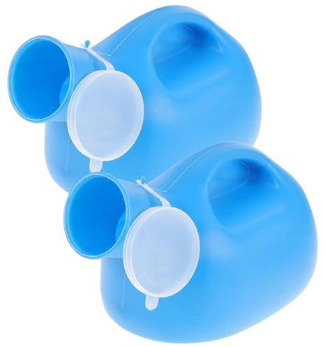 BCOATH 2pcs Portable ’s Urinal Bottle 2000ml Lid and Tube, Blue Plastic Patient Urinal Pot for Home Use and Nighttime Care Random Color Random Color