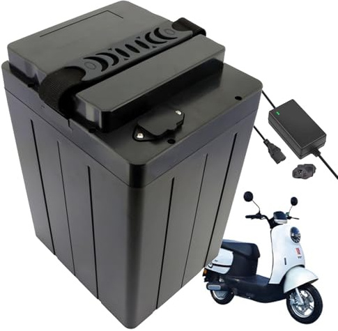WSDAV Batteria al Litio per Moto 48V 60V 72V con capacità da 18Ah a 28Ah per Motori da 0 a 1500W, con Caricabatterie Incluso.,72v18ah
