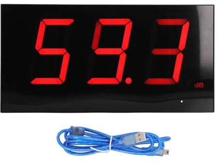 Väggmonterad decibelmätare Hög noggrannhet Brett mätområde USB-driven digital ljudnivåmätare Bullerövervakningsenhet för industriell miljöbyggnad ABS 23,7x12x2,7cm