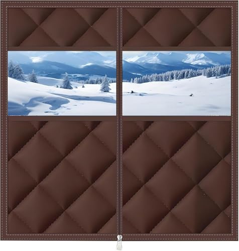 Kit d'isolation for fenêtres (30, 39, 47, 56, 63, 79) - Rideaux thermiques visibles for l'hiver - Couverture isolante for fenêtres(Brown,32x55in/80x140cm)