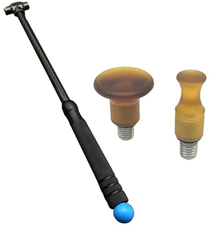 Martillo de reparación de abolladuras sin pintura para coche, cuerpo de aleación de fibra de carbono con cabezal protector para paneles de metal y superficies de lavadora