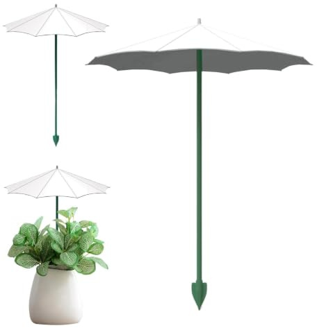 Generico Paraguas para plantas - Paraguas de protección UV de 3 piezas con estaca Paraguas de flores de 10.4 pulgadas para maceta de maceta de suelo