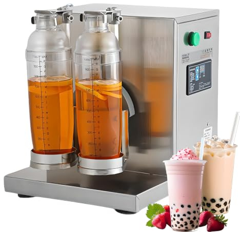 Electric Milk Tea Shaking Machine, 120W Double Head Milkshake Maker Machine with 0-120s Adjustable Timer, for Bubble Tea Shop
