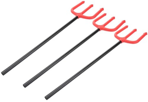 VILLCASE 3 Pièces Fourche Noire en PE Trident pour Cosplay Diable Halloween Nuit, Créatif pour Garçon et Filles et Décoration de Fête Originale Couleur Aléatoire