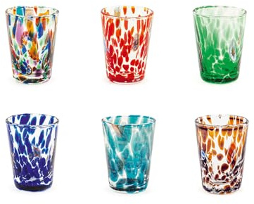 H&h Set mit 6 venezianischen Gläsern, mehrfarbig, 5 cl