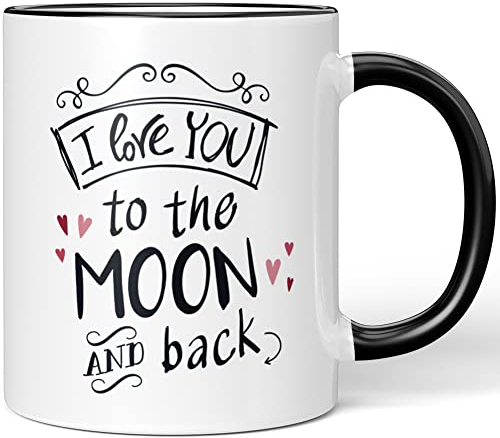 JUNIWORDS Tasse, I Love You to The Moon and Back, Schwarz (1007276)