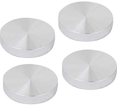 PATIKIL M8 Filo Alluminio Disco Ferramenta, 4pz 50mm Dia 10mm Spessore Alluminio Cerchio Disco per Vetro Tavolo, Argento Tono