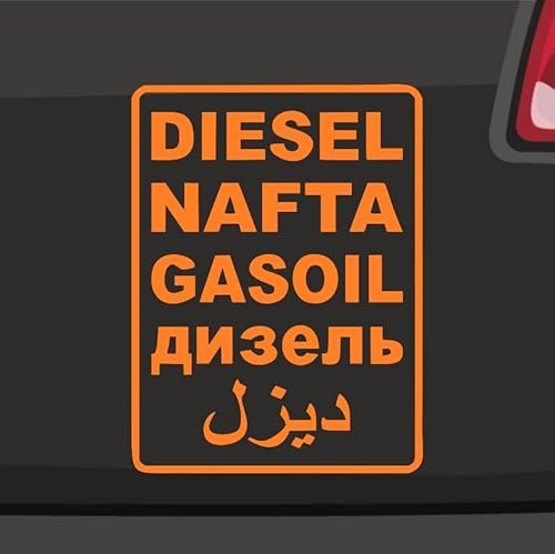 Generisch Diesel Texte Aufkleber Sticker Offroad NAFTA Gasoil car Tang Schild 4x4 8x6cm Farbe: Orange