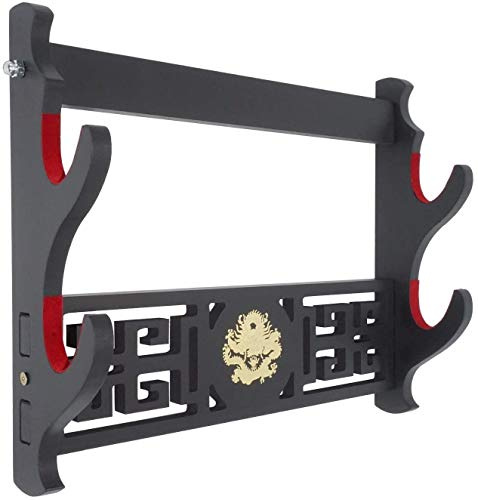 Porte-épée Support Mural Velours Rembourré Katana Stand Samouraï Porte-Épée Présentoir Dragon Style Arme Stands (Color : 2-Tier)