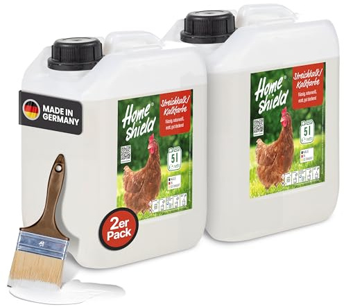 Home Shield Kalkfarbe Hühnerstall flüssig 2 x 5L Kanister, weiß