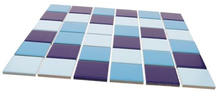 SKISUNO Keramikfliese Blaues Glänzend Langlebig Kratzfest für Schwimmbad Küche Bad Backsplash DIY Wand Boden Pool Dekoration