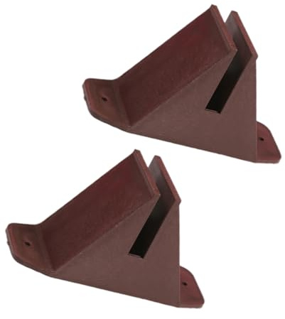 SUPVOX Bases Antivuelco Para Vallas De Jardín De Plástico, Soporte Estable Para Cerca De Patio, Base Triangular Color Café, Accesorio Para Privacidad Exterior, Pack 2 Unidades