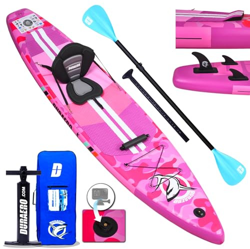 Tavola sup tavola da sup gonfiabile, 330 x 76 x 15 cm, portata fino a 150 kg, supporto per cam, pad integrato a 3 pinze, doppia pagaia regolabile, accessori completi, Pink