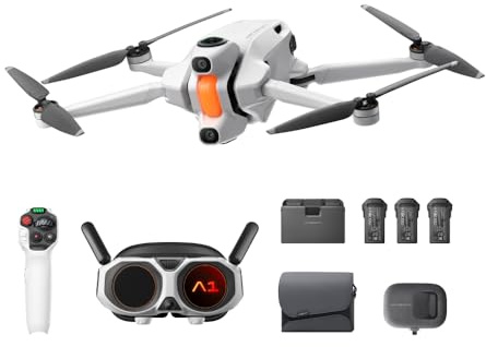 Antigravity A1 Pack Explorer (3 batteries) – Drone 360 8K, contrôle Point-to-Fly, évitement d’obstacles, 249 g et rabattable, Deep Track, retour automatique, portée de 10 km, édition auto