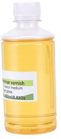 Qcwwy Vernice Altamente Lucida per Opere D'arte da 250 Ml, Vernice Protettiva Trasparente Che Previene la Polvere e i Graffi Sulla Pittura a Olio, Finitura Lucida Uniforme per