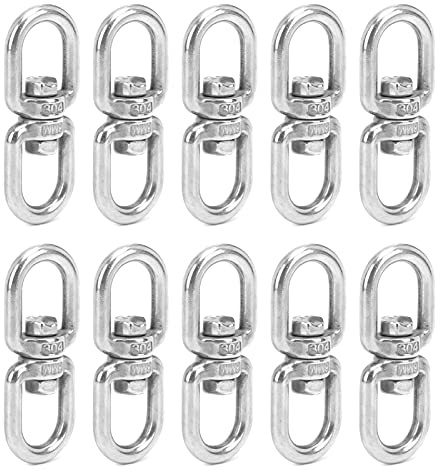 Chrees Manille Pivotante en Forme de 8, Anneau Rotatif à 360° en Acier Inoxydable, Surface Polie, Idéale pour Le Camping, la Randonnée et la pêche.