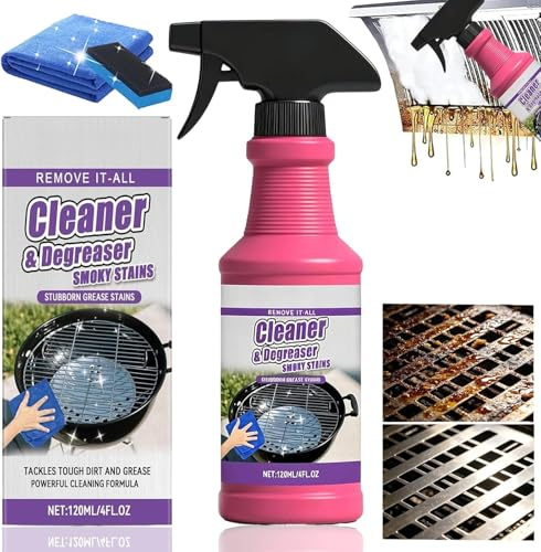 Nettoyant Barbecue, Nettoyant Grille Barbecue, 120 ml Degreaser Barbecue Cooking Grills, Nettoyant Barbecue Gaz, Dégraissant Barbecue, Cleaning Spray Oven Cooking Pan Dish Grease Stain (1Pcs)