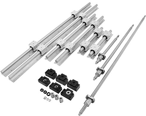 VEVOR Guida Lineare SBR20 da 6001000 mm, Set di Guide per Cuscinetti Lineari 300, con 3 Viti a Ricircolo di Sfere da C7, Materiale in Acciaio di Alta Qualità, Facile da Installare