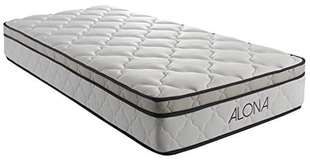 Provence literie Matelas Alona a Ressorts + Memoire de Forme 80 Kg/m3-140x190 Hauteur +/- 25,5 cm - Accueil Moelleux - Soutien Equilibre - 5 Zones de Confort -
