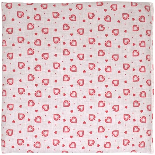Coussin thermique aux graines d´épeautre biologique 24x24cm amour champêtre - Petit coussin aux graines utilisable chaud ou froid