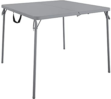 CoscoProducts COSCO XL 38.5 Half Card w/Handle Indoor & Outdoor, Portable, Wheelchair Accessible, Camping, Tailgating, & Crafting Folding Table, Gray, 1-Pack,Grey