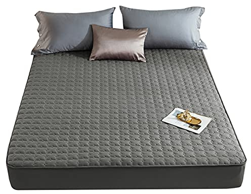 Matratzen Topper Bedding Gesteppte Matratzenauflage Spannbettlaken Baumwolle Für Boxspringbett Waschbar Anti-Allergie Matratzenschoner (Grau #1,Dünn: 120x200cm)