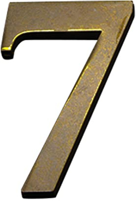 Zayookey Metallo Numero Civico Antichi 4 Pollici (10 cm) Moderna Numeri Indirizzo di Casa di Porta in Bronzo House Number per Cassetta Postale Stradale (Door Number 7)