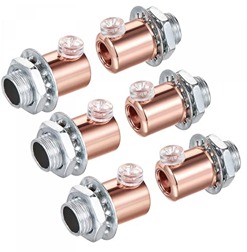 sourcing map Metal Cable Glands Cord Grips Screw Lock for Wiring Hanging Ceiling Pendant Lamp, Rose Gold Pack of 6