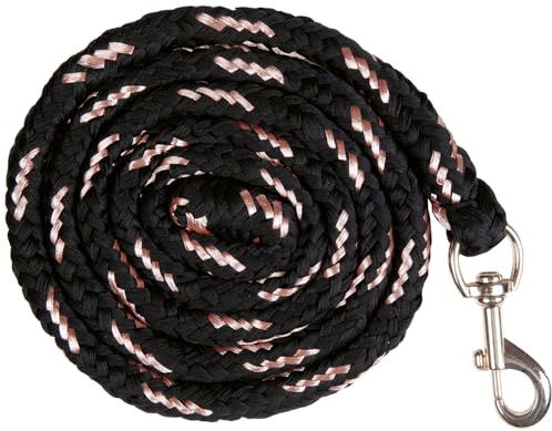 HKM Rosegold Reitgurte Schwarz/Rosegold 180 cm
